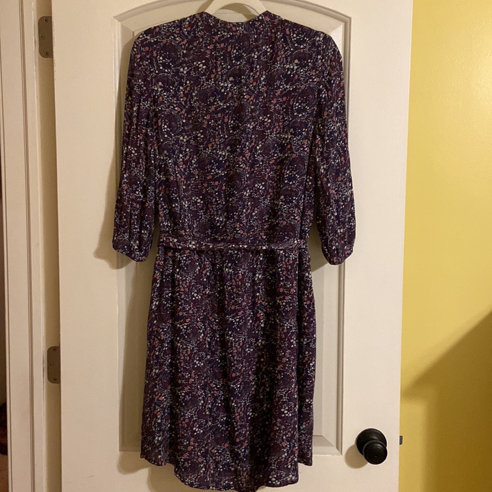 Caslon Floral Dress Size M 3/4 Sleeve Belted Boho Midi Nordstrom - Picture 6 of 14